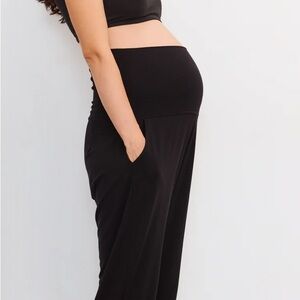 Hatch Black Over Under Maternity Pants
